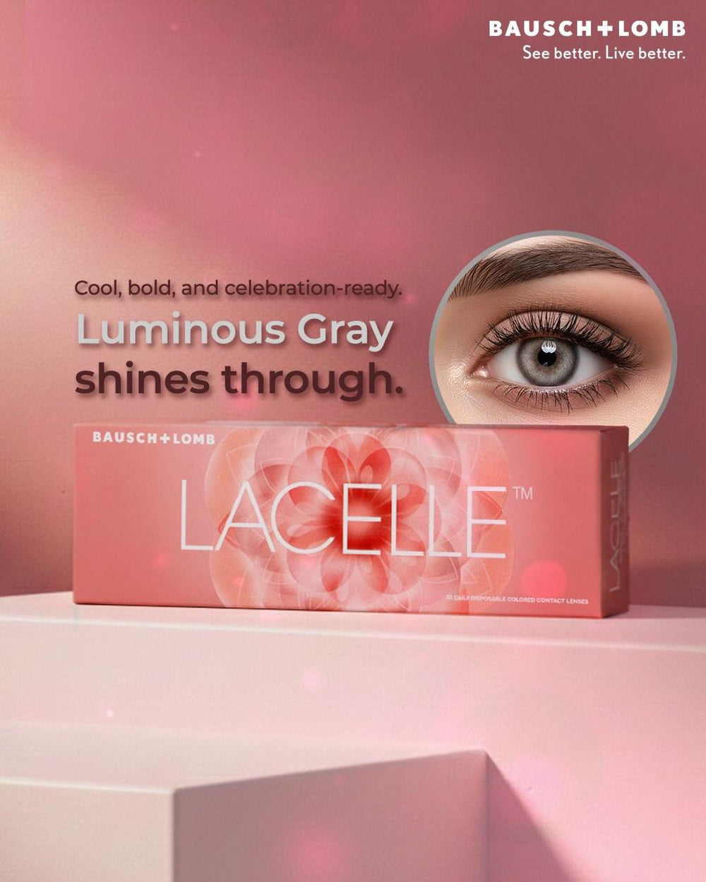 Bausch + Lomb Lacelle Luminous Gray daily colour contact lenses