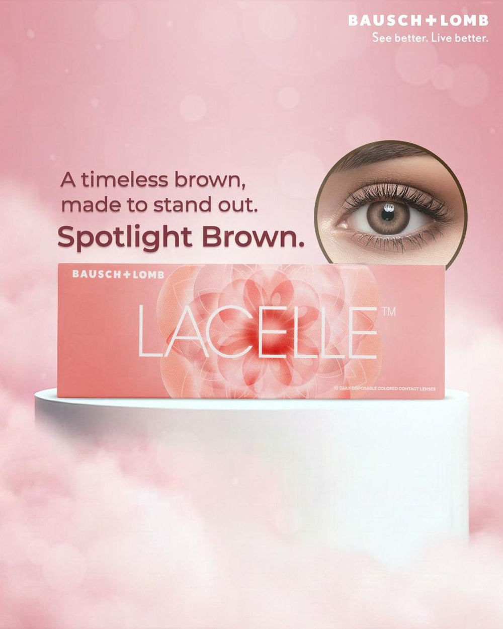 Bausch + Lomb Lacelle Spotlight Brown daily colour contact lenses